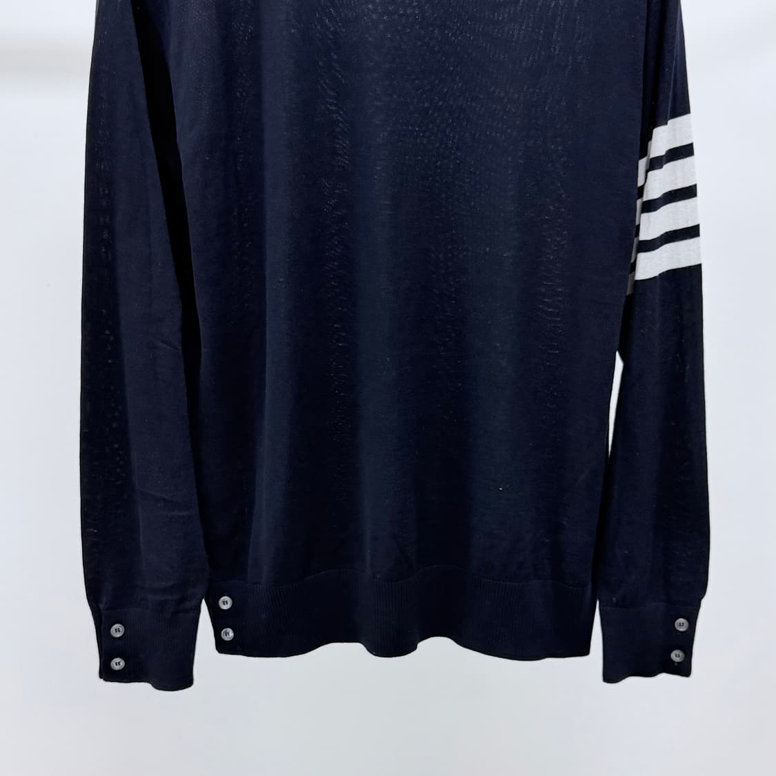 [S+급/5] 톰브라운 사선완장 메리노 울 니트 네이비 상품이미지4