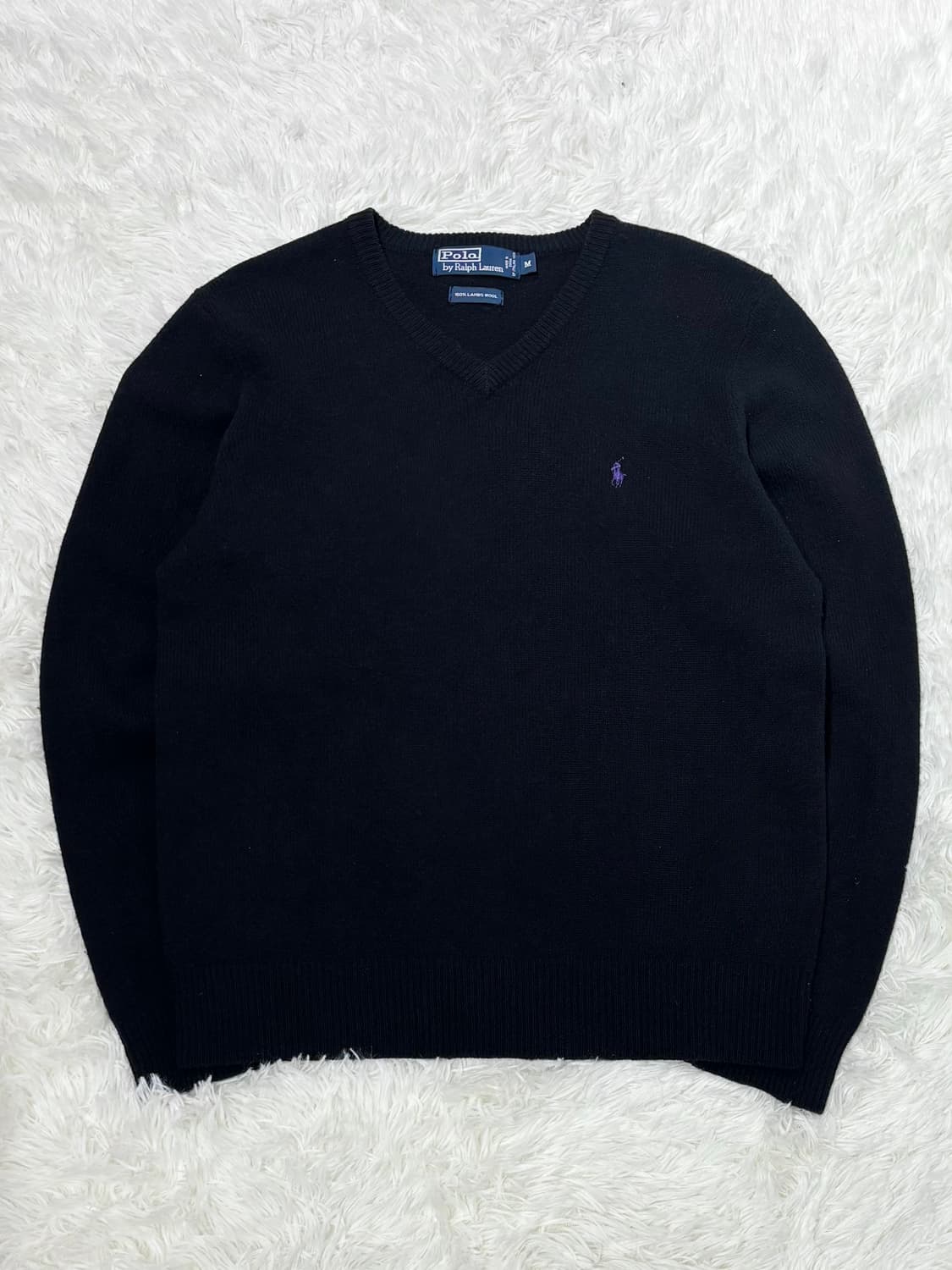 폴로랄프로렌 램스울 블랙 브이넥 니트 상품이미지3