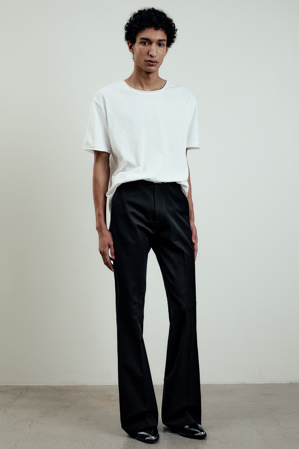 엘무드 슬러브 스쿱넥 하프 슬리브 티셔츠 화이트 50 상품이미지8