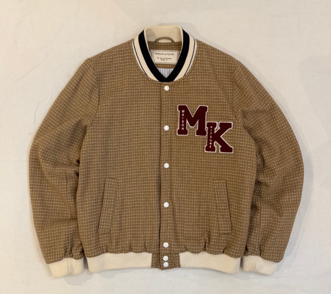 16FW 메종키츠네 울 바시티 테디자켓 브라운 상품이미지1