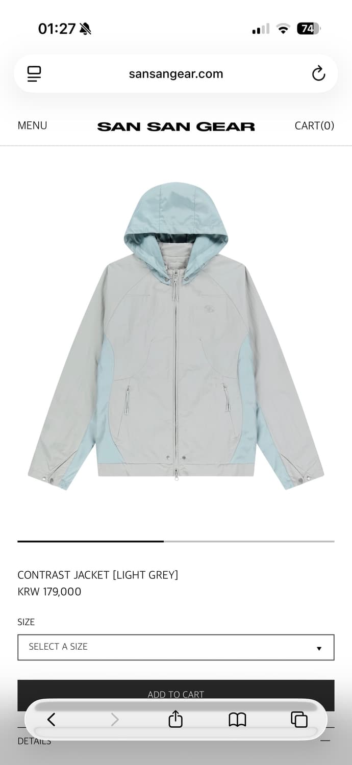 산산기어 콘트라스트 자켓 사이즈1 상품이미지1