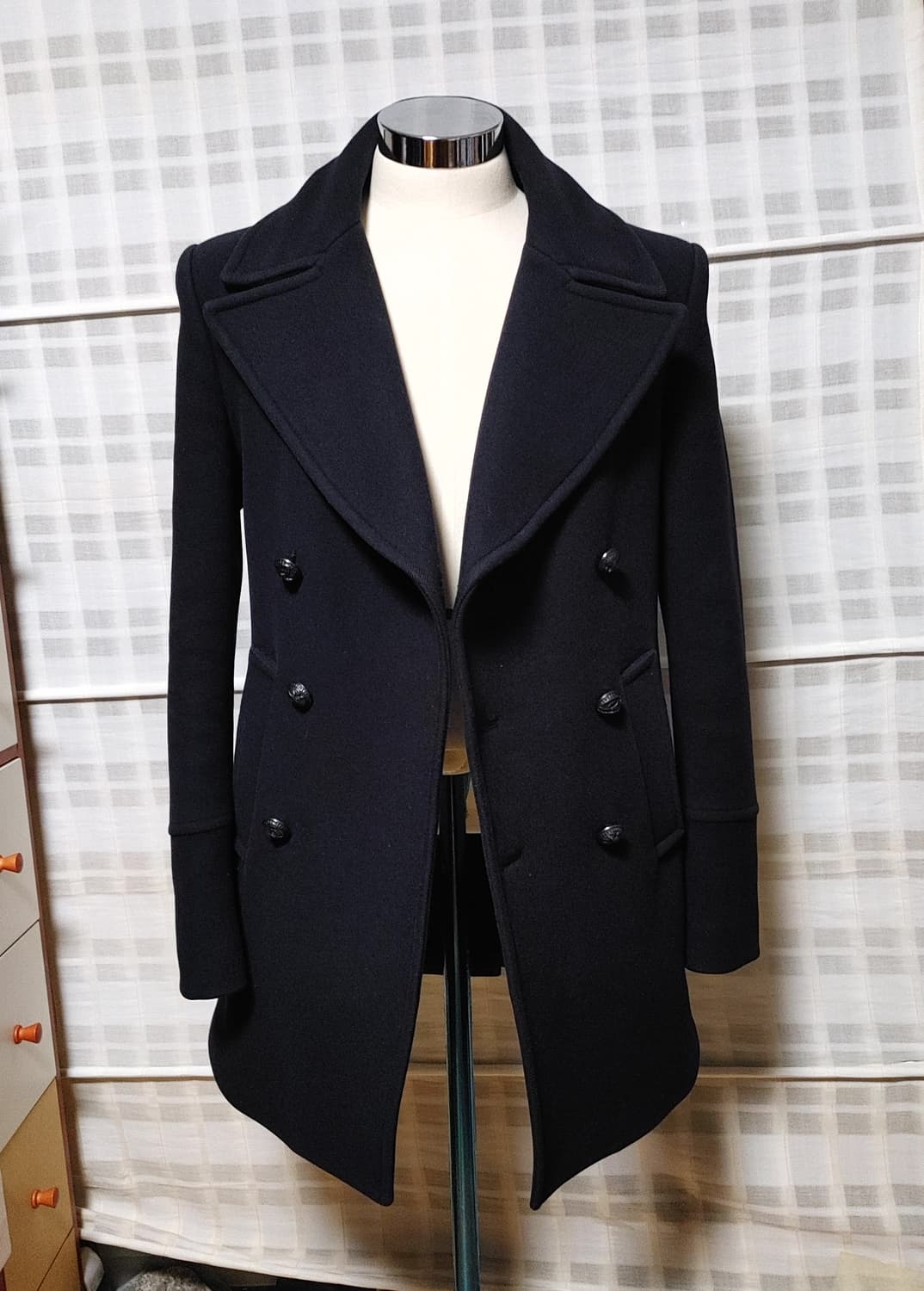 (한섬) 시스템 옴므 네이비 더블 코트 100 (슬림) / 캐시미어 블렌 상품이미지1