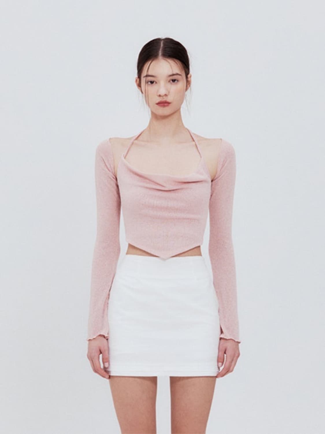 택달린새상품) 낫유어로즈 아이유 볼레로 탑 소프트핑크 상품이미지4