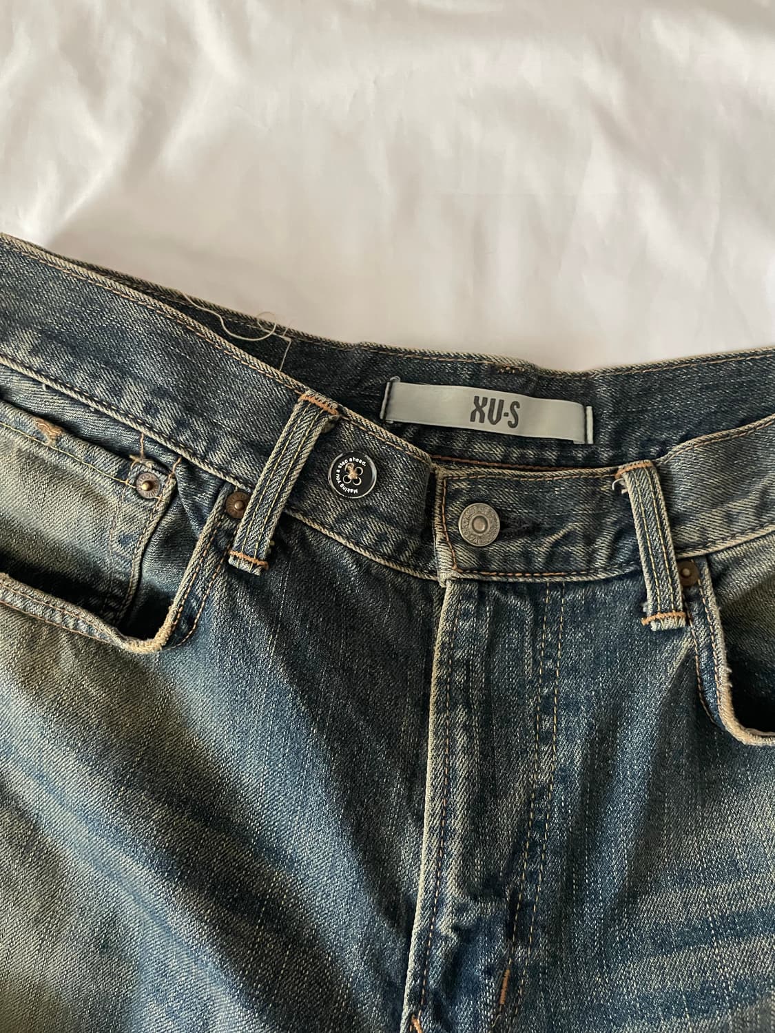 빈티지 y2k 에드윈 워싱 데님 와이드팬츠 상품이미지2