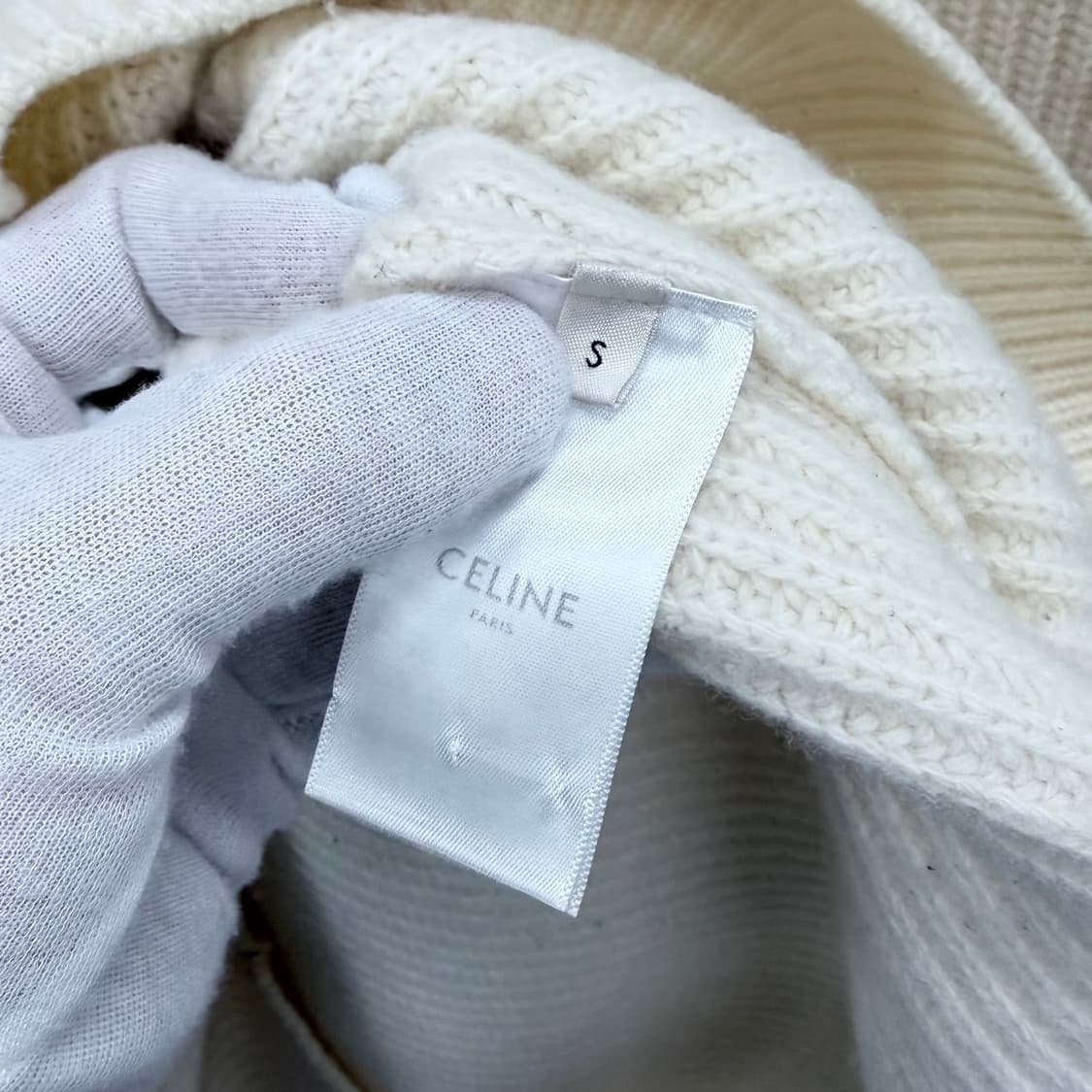 [S+급/오버핏S] 셀린느 리브드 울 니트 아이보리 상품이미지7
