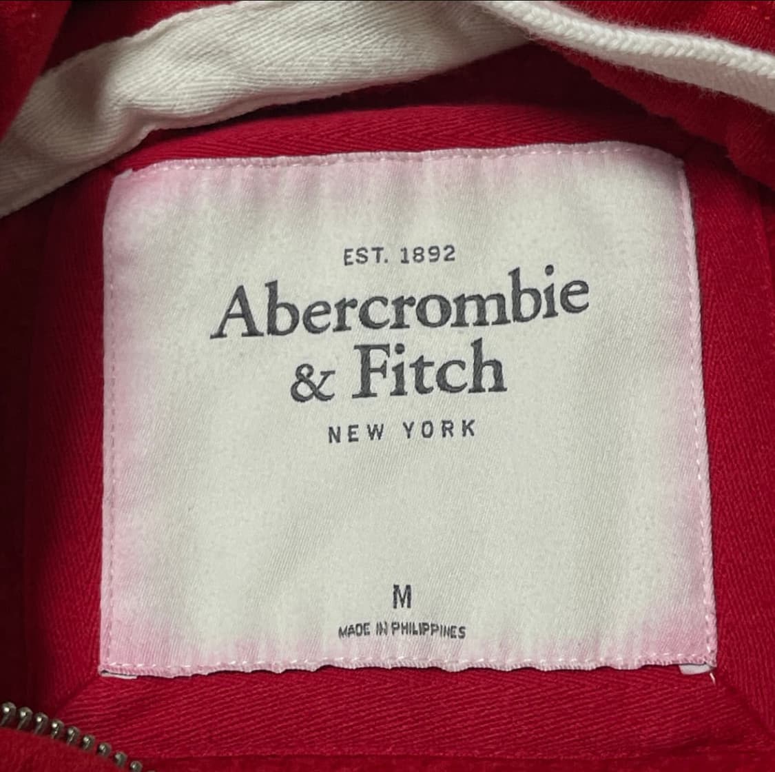 아베크롬비 레드 후드집업 M 상품이미지2