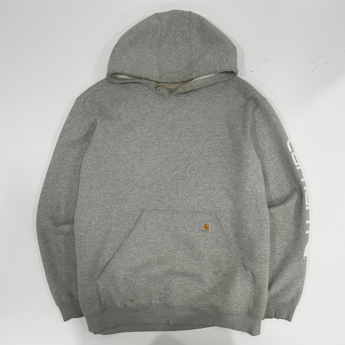 Carhartt 칼하트 사이드 로고 그레이 후드티 상품이미지3