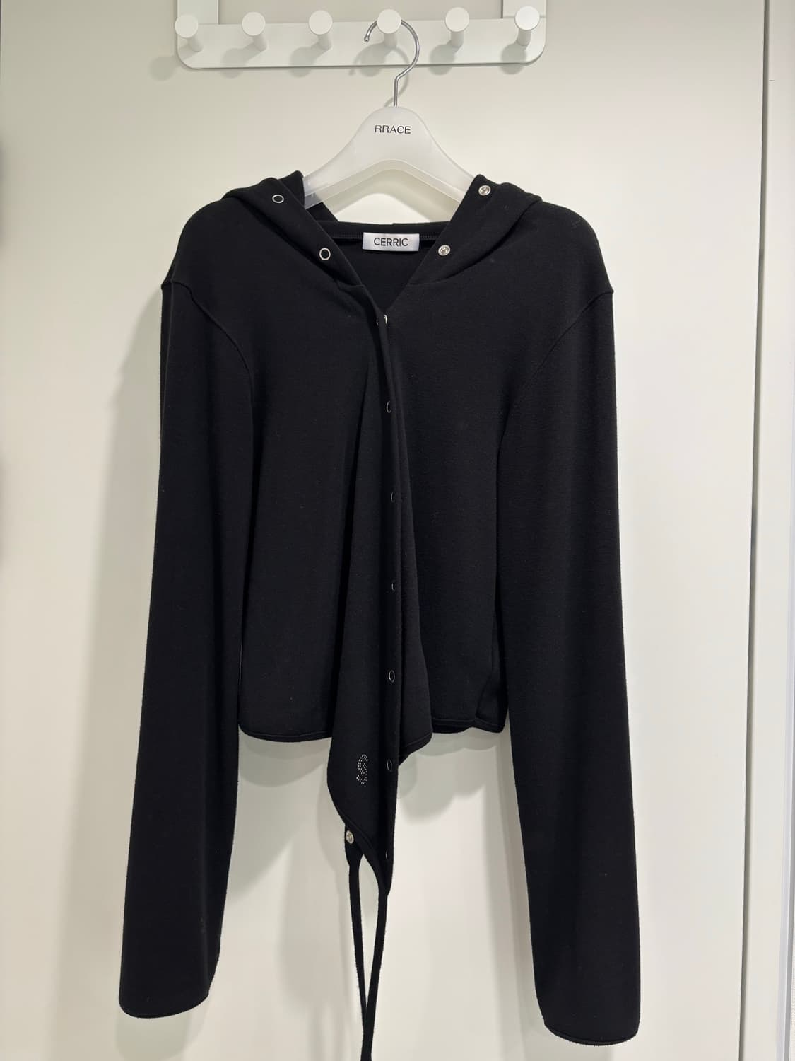 cerric WRAP HOOD CARDIGAN-BLACK 상품이미지5