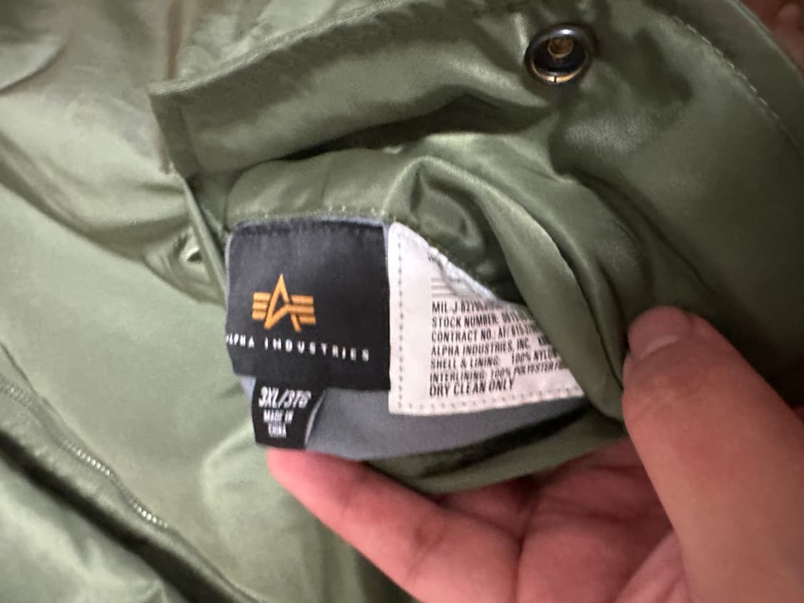알파인더스트리 MA-1 봄버 자켓 카키 3xl 상품이미지5