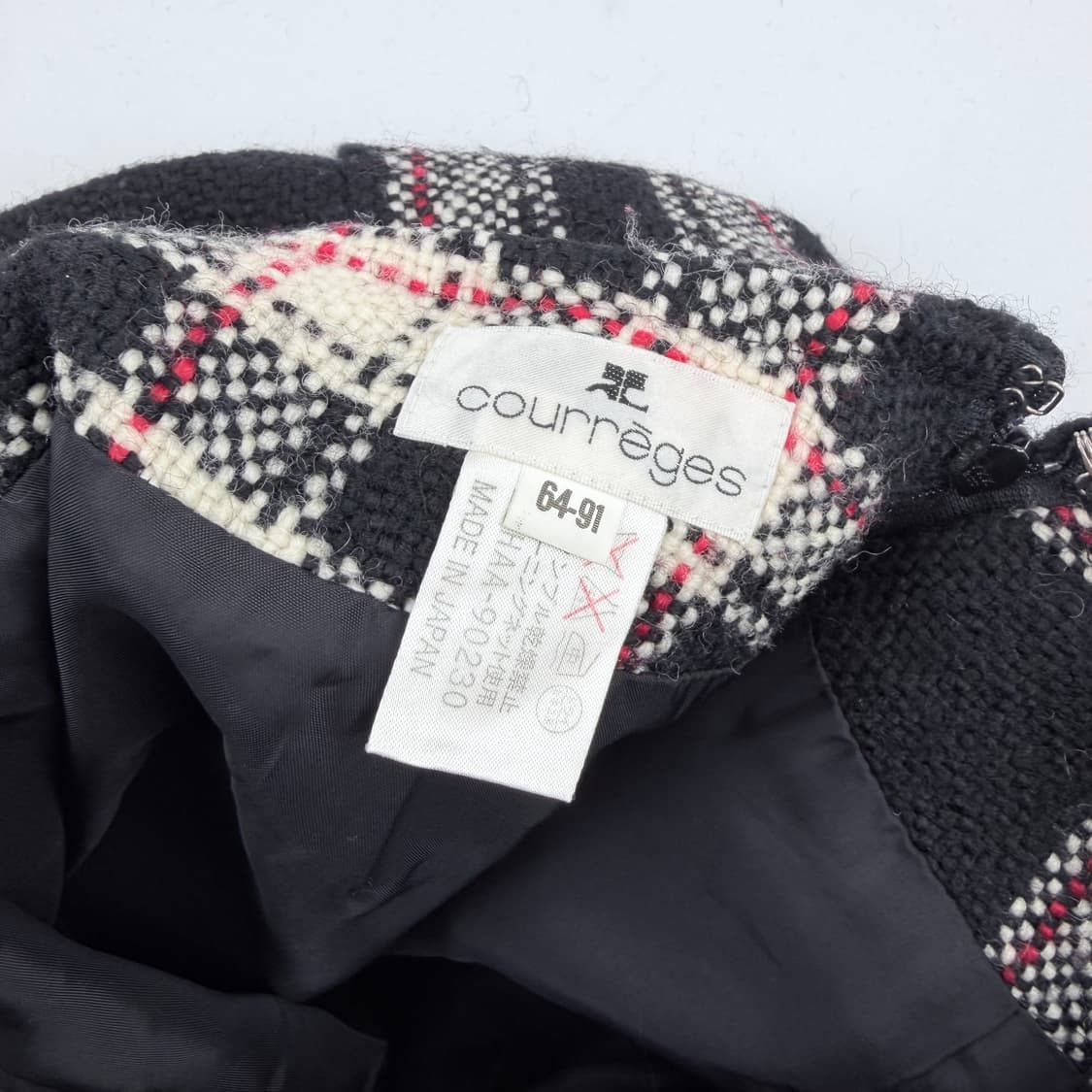 꾸레쥬 울 체크스커트 상품이미지5