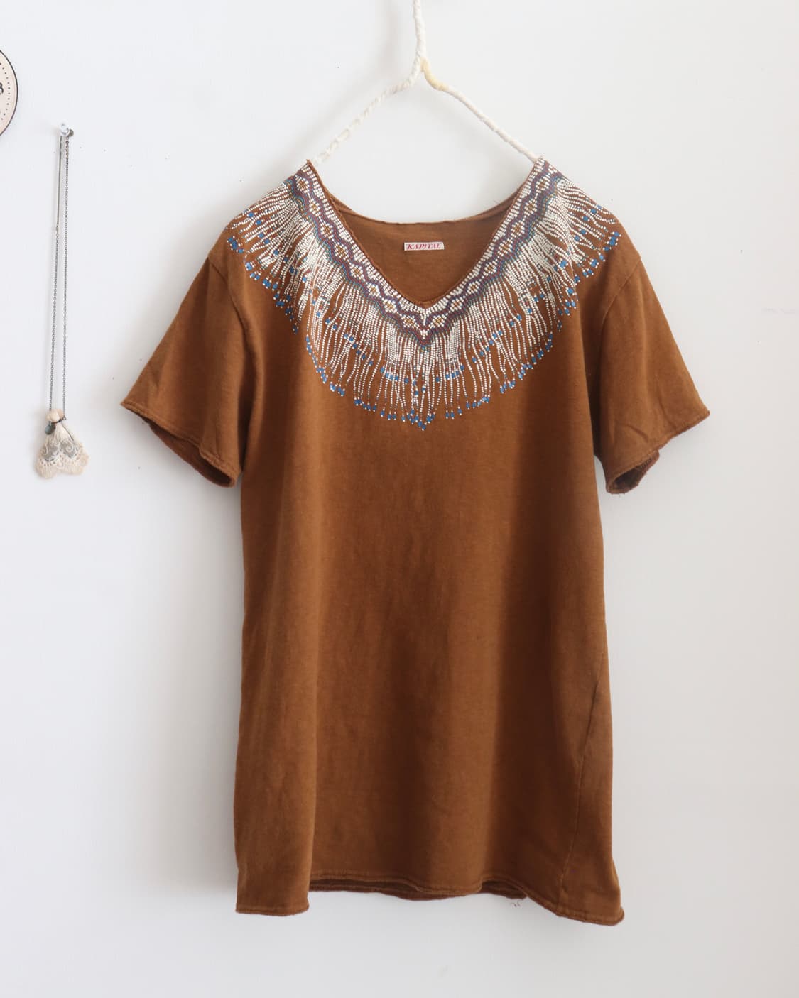[Kapital] Beads V-Neck T-Shirt (Brown) 상품이미지9