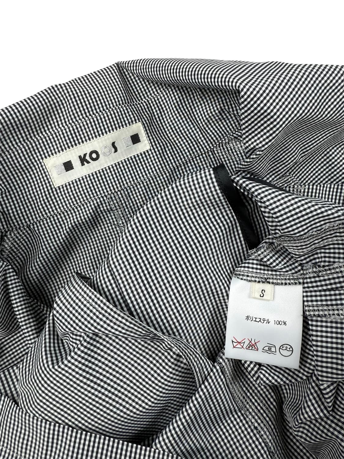 koos 커브 버튼 체크 자켓 상품이미지5