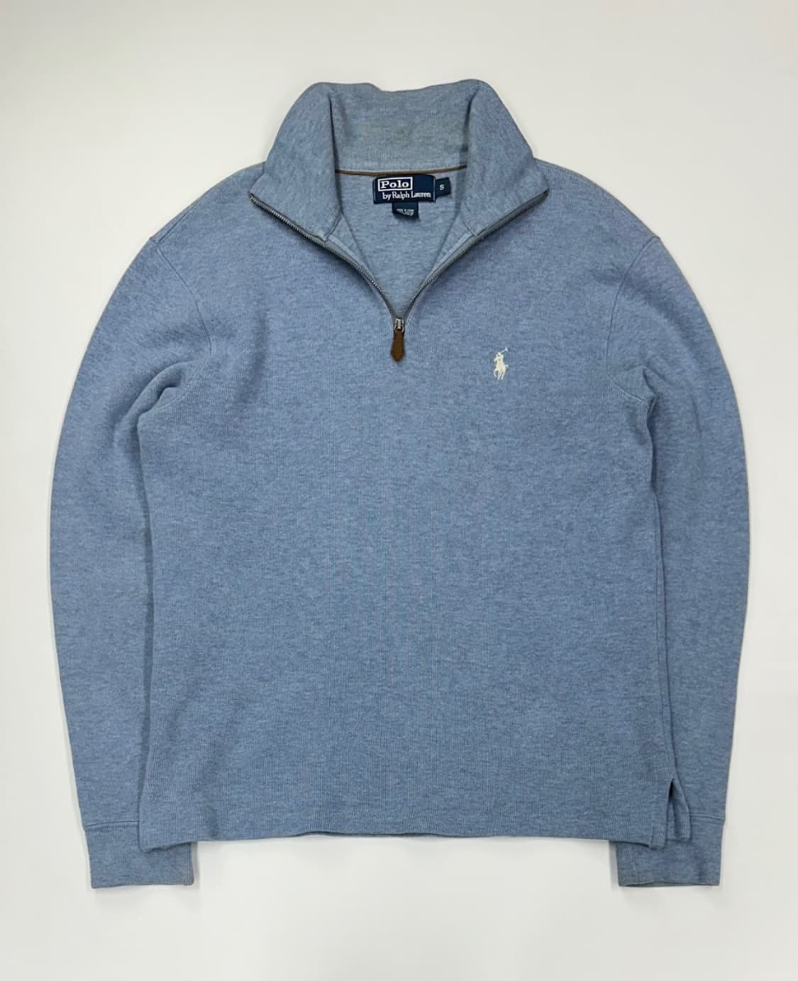 폴로 스카이블루 니트 반집업 상품이미지1