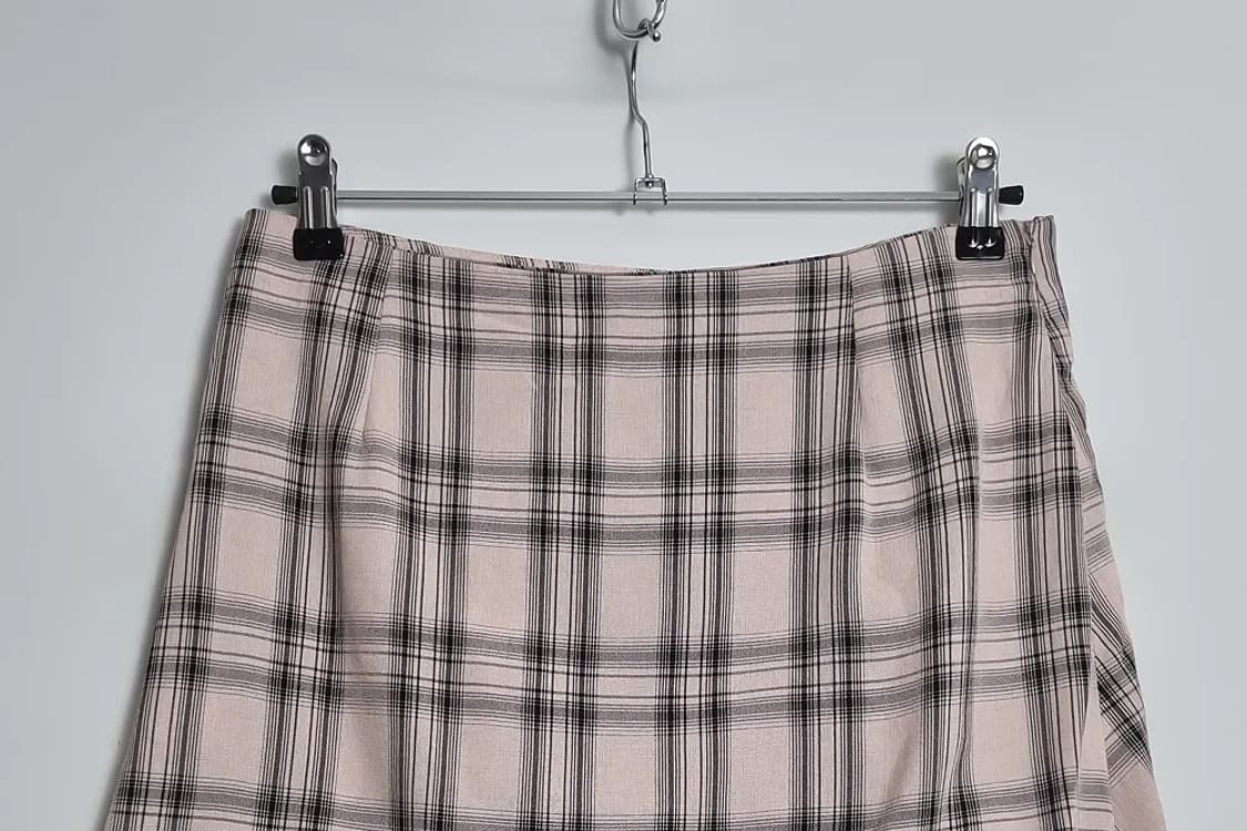 JPN 빈티지 체크 셔링 미니스커트 상품이미지5