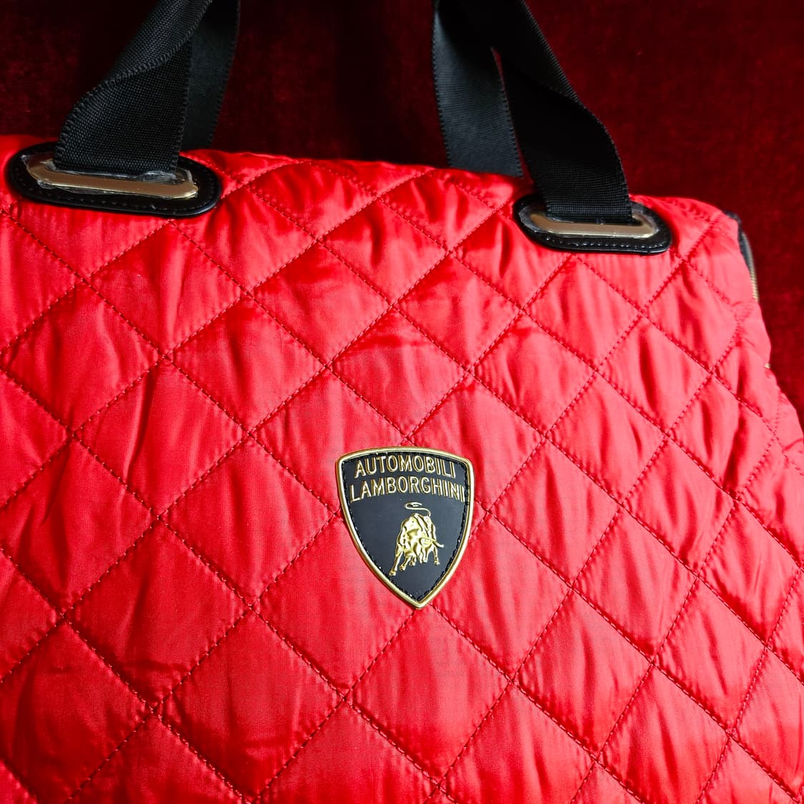 (미사용)람보르기니 x SGF67 슈페리얼  소가죽 퀄팅 보스턴백 상품이미지4