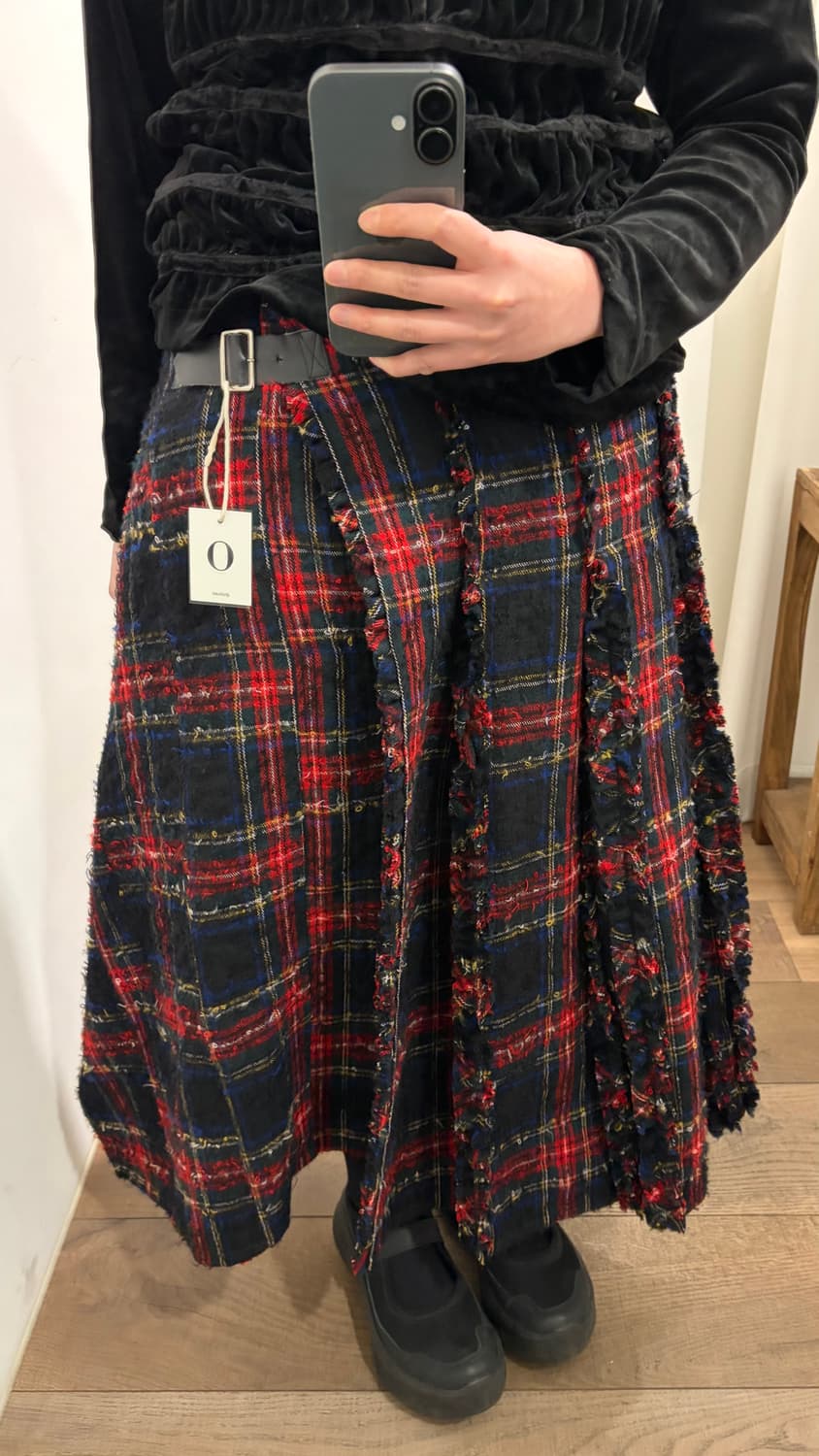 Boucle Pleats Ruffle Belt Skirt 상품이미지4