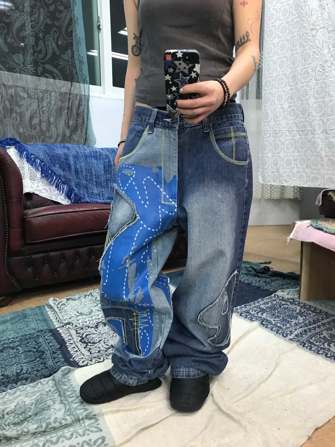 Rawblue 빈티지 패치 디테일 데님팬츠 상품이미지1