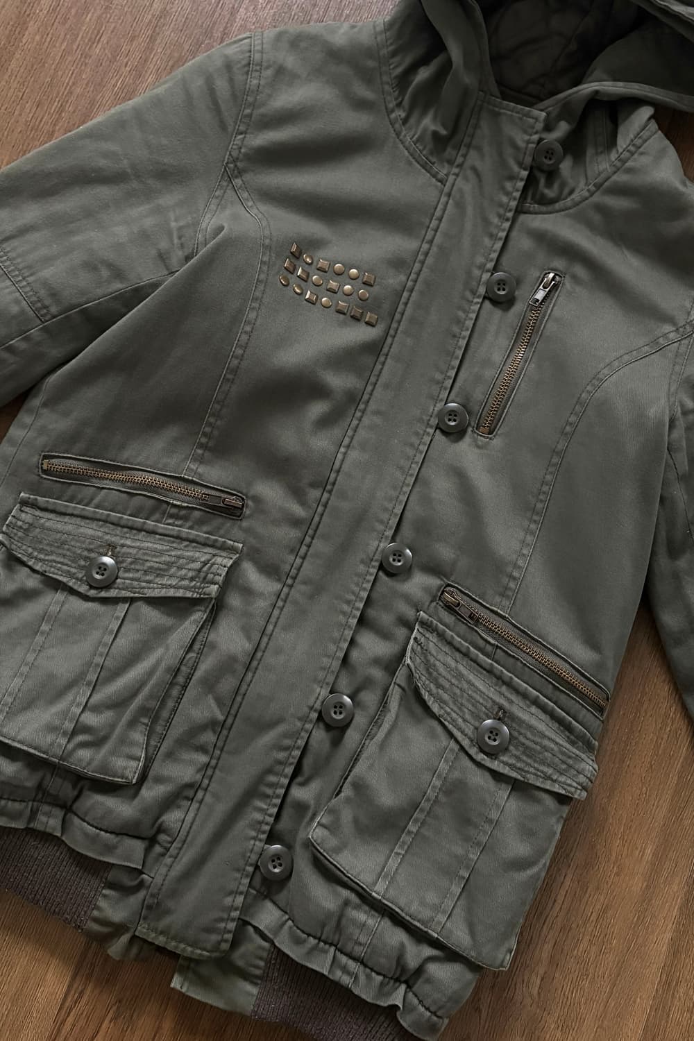 Studded Hooded Field Jacket 상품이미지5