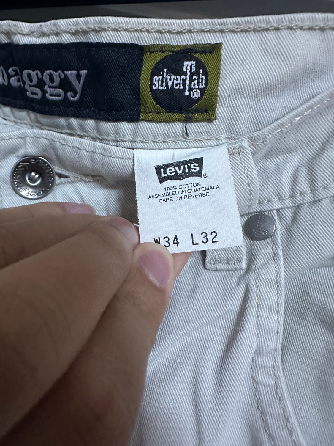 [34X32] 90s 빈티지 리바이스 실버탭 배기 코튼 팬츠 상품이미지3