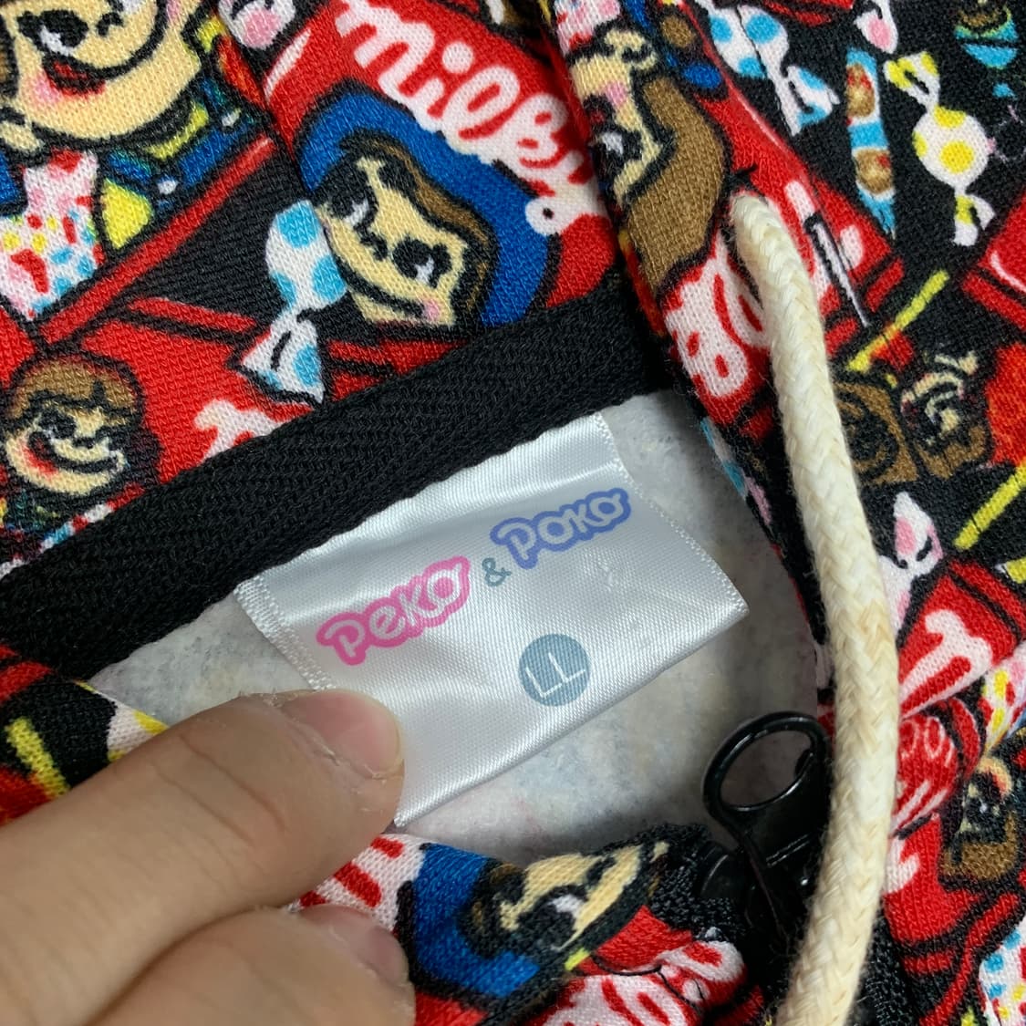 XL)Peko 페코짱 패턴 후드집업 상품이미지6