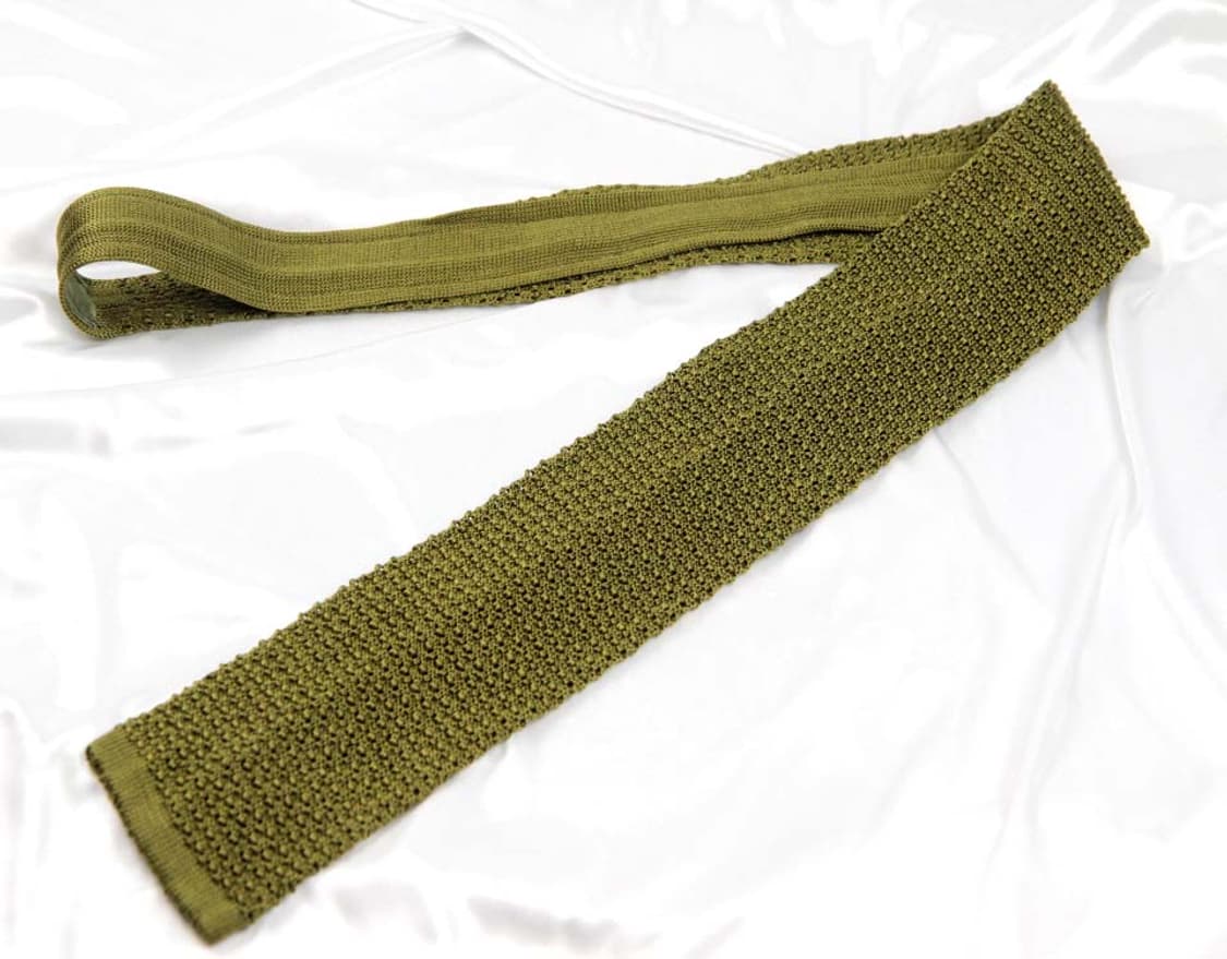 폴스튜어트 니트 타이 7cm A+등급 카키 남자 넥타이 상품이미지2