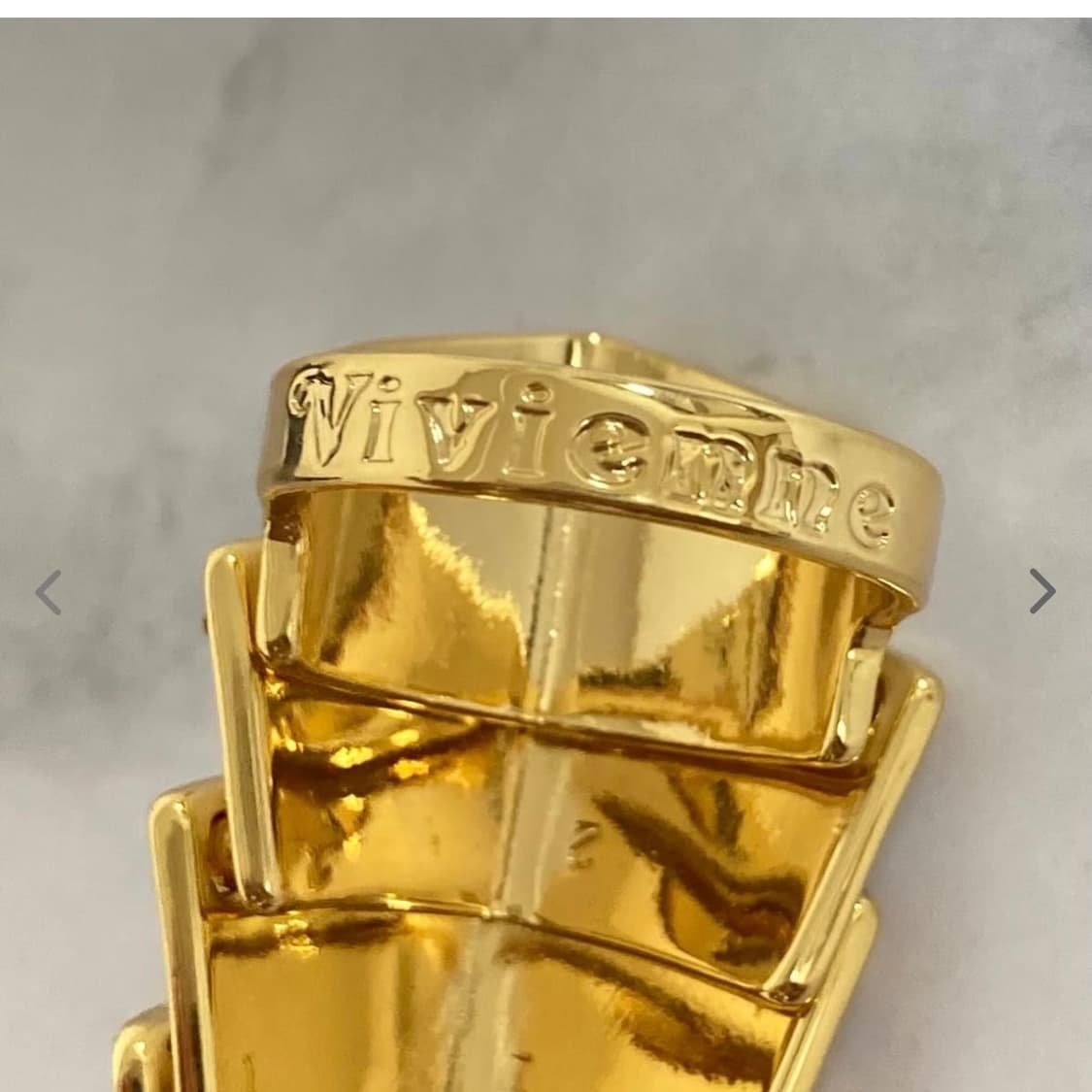 비비안웨스트우드 아카이브 골드 화이트 아르테미스 너클링(새상품) 상품이미지3