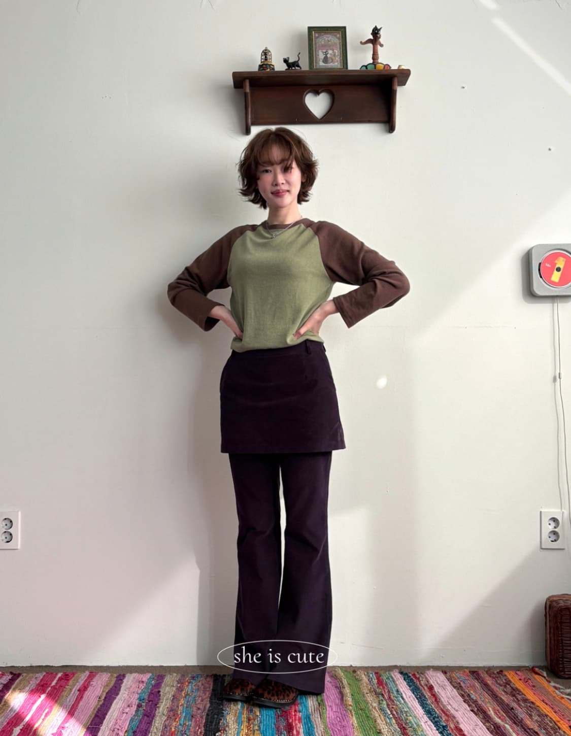 쉬이즈큐트 플러피 티셔츠 초코 상품이미지1