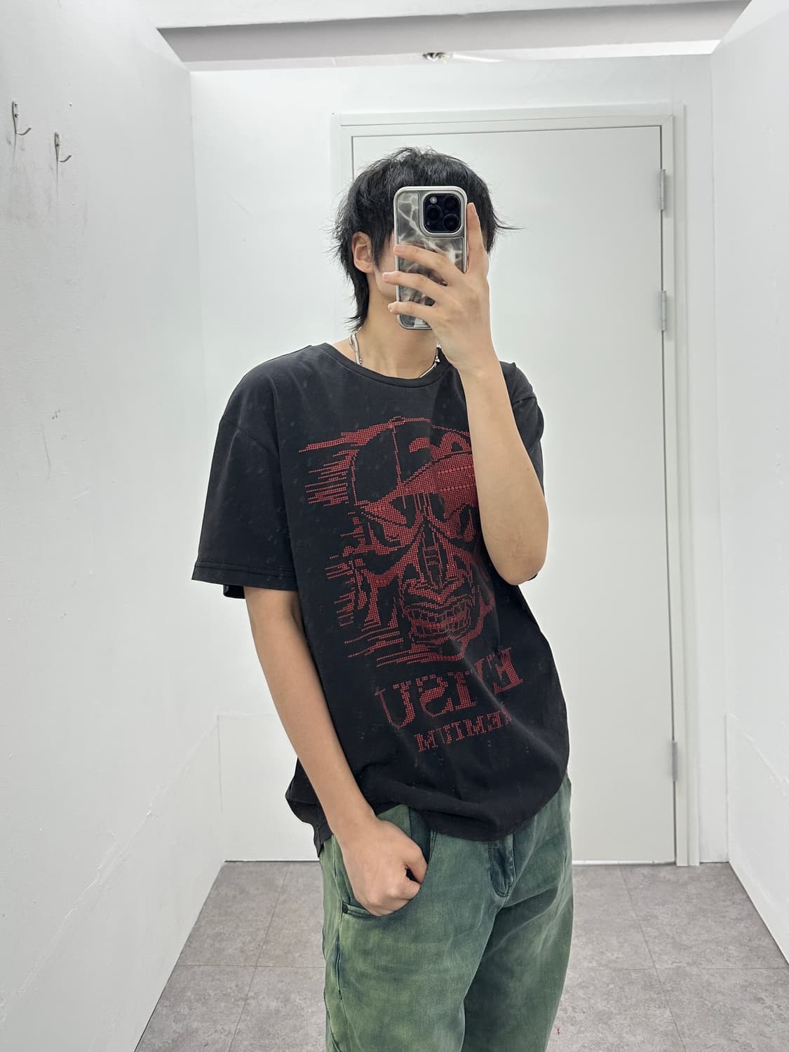 EVISU printing tee -black 상품이미지1
