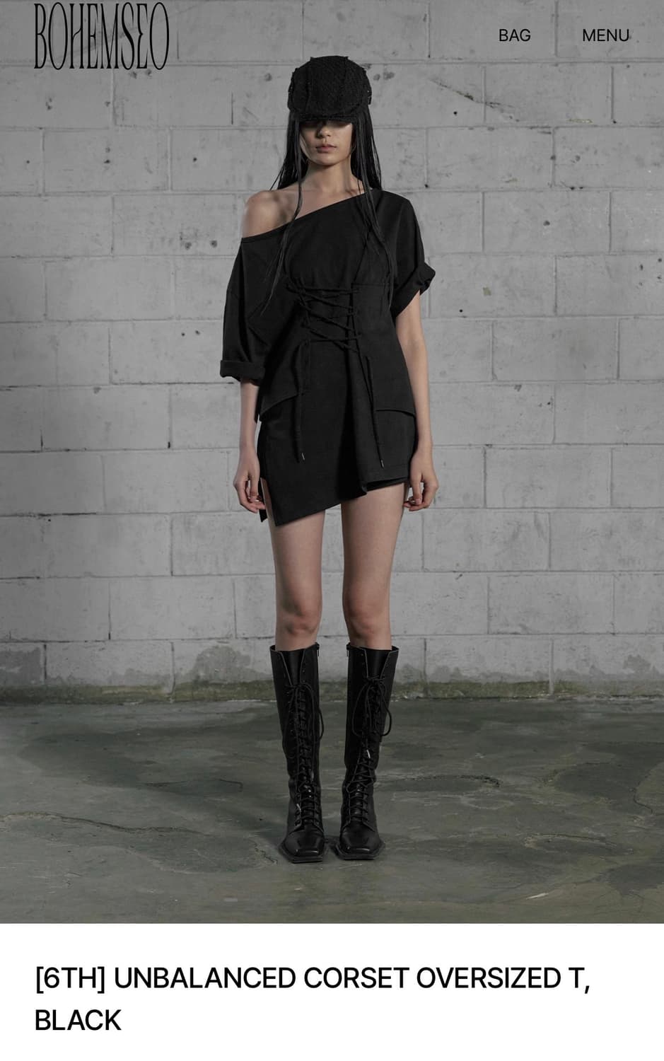 보헤미안 서울 UNBALANCED CORSET OVERSIZED 블랙 상품이미지1