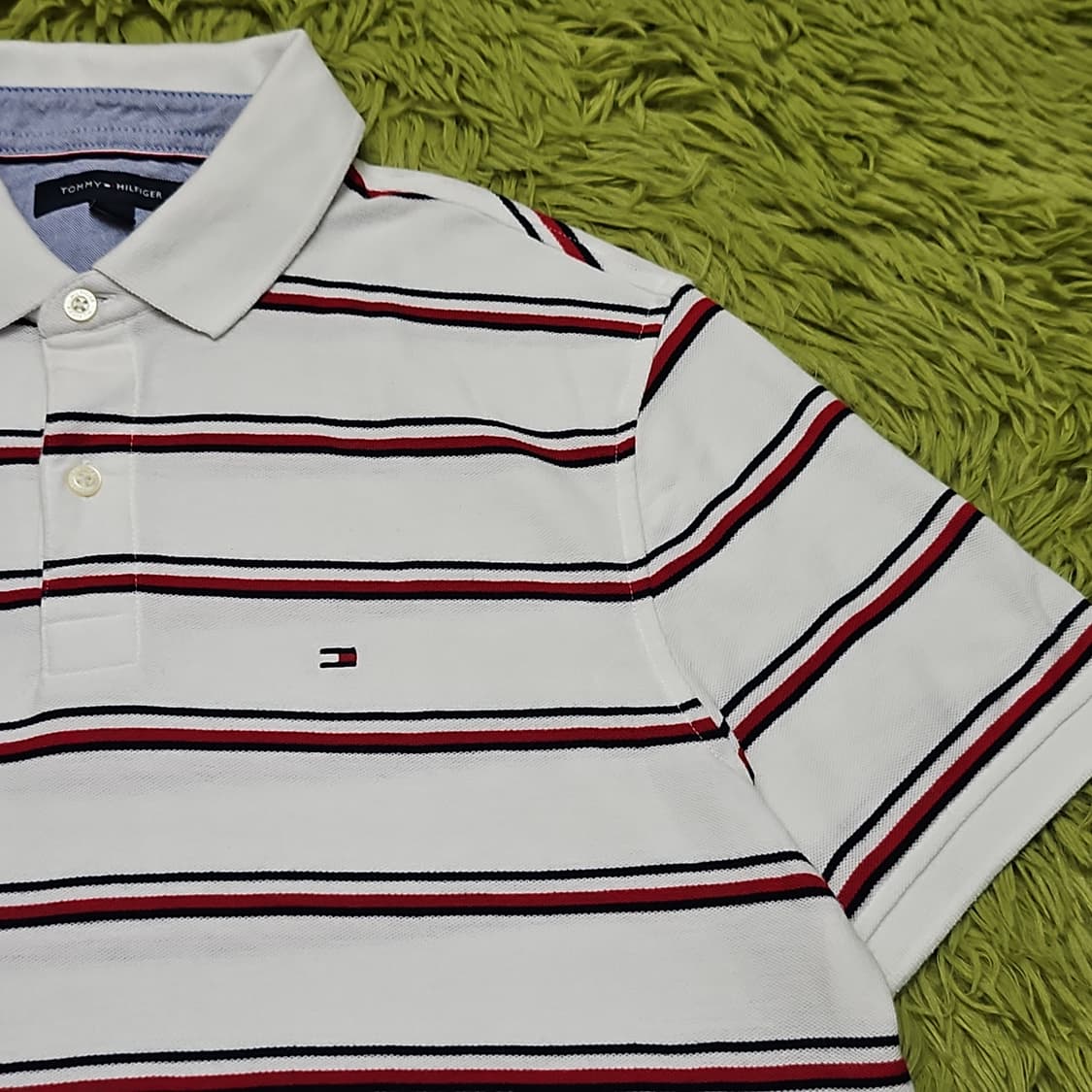 타미힐피거 화이트 레드 스트라이프 카라티 (M) 상품이미지2