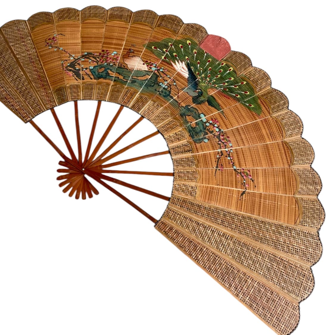 매화 대형 대나무 작품 부채 상품이미지4