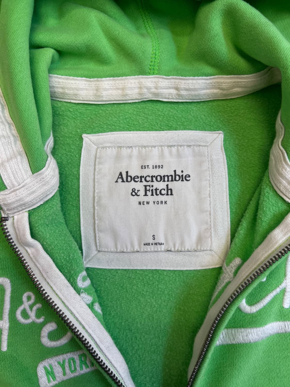 아베크롬비 Y2K 그린 후드 집업 S 상품이미지4