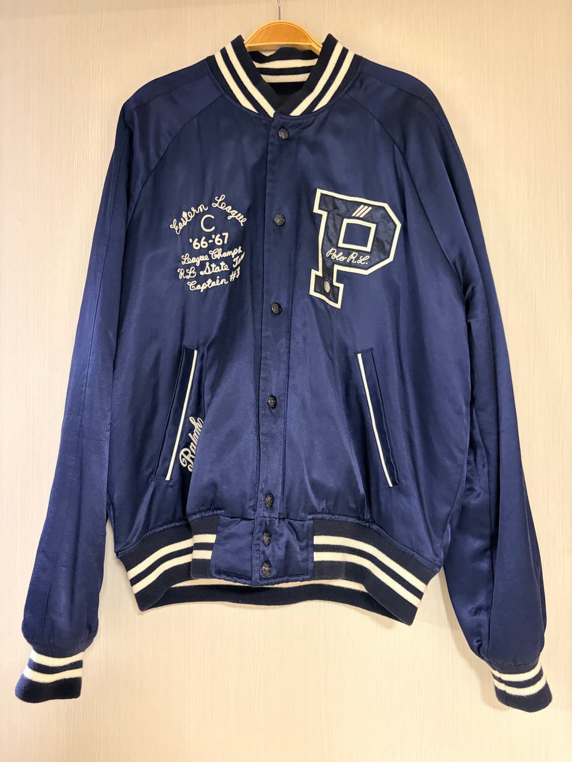 폴로 랄프로렌 뉴욕 바시티 새틴 자켓 L 상품이미지1