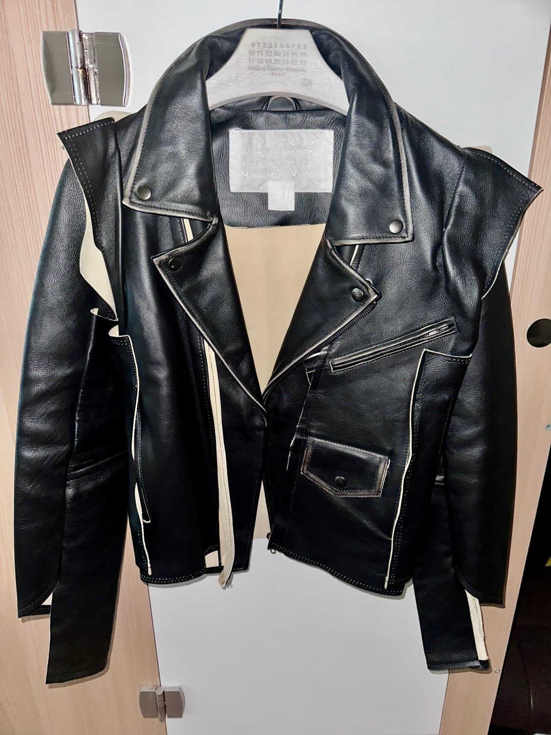 (40)마르지엘라xh&m 레더 라이더 자켓 상품이미지3
