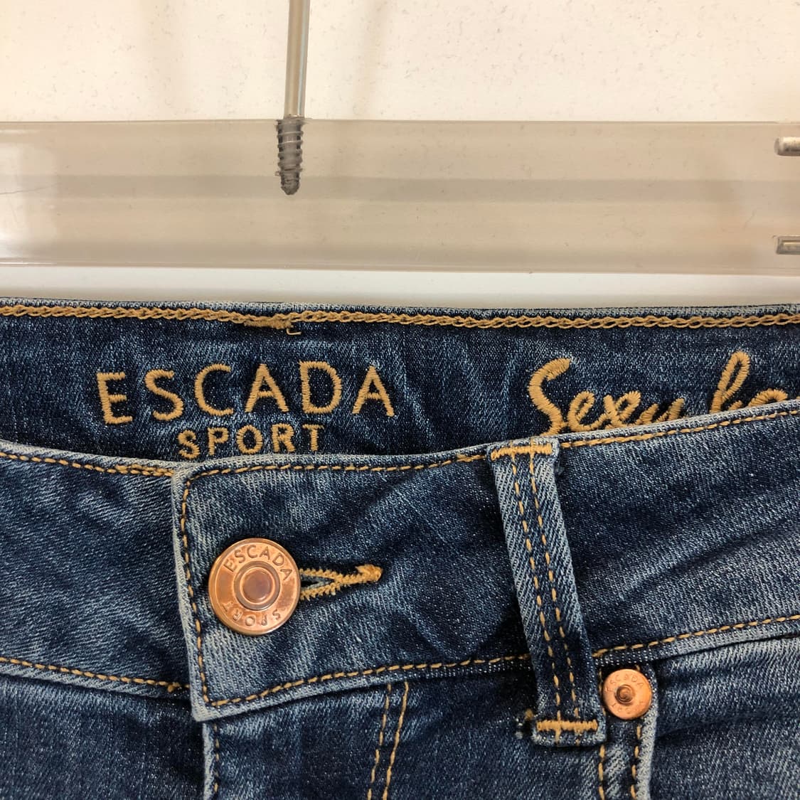 ESCADA 에스까다 큐빅 레더패치 데님진 26 인치 상품이미지2