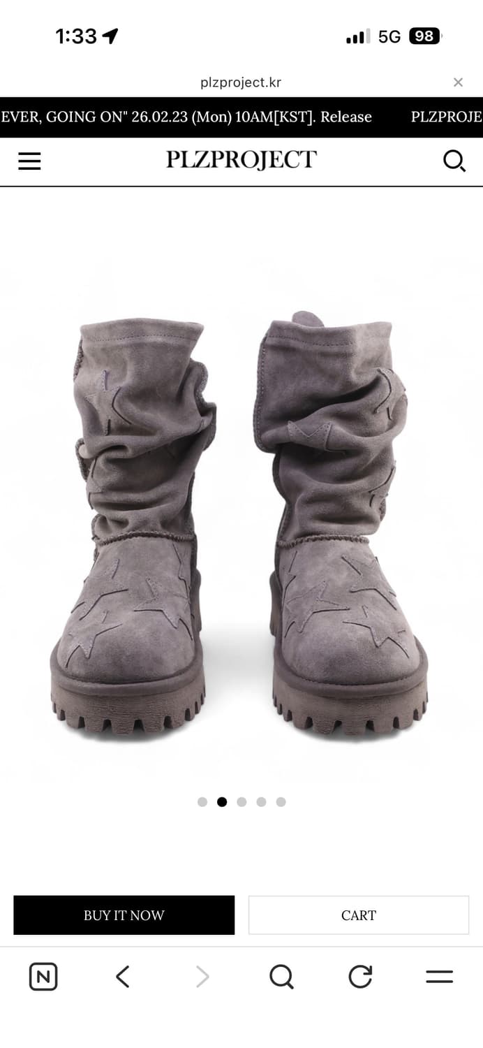 [PLZPROJEC xYASE]NOVA SLOUCHY BOOTS 챠콜 M 상품이미지2