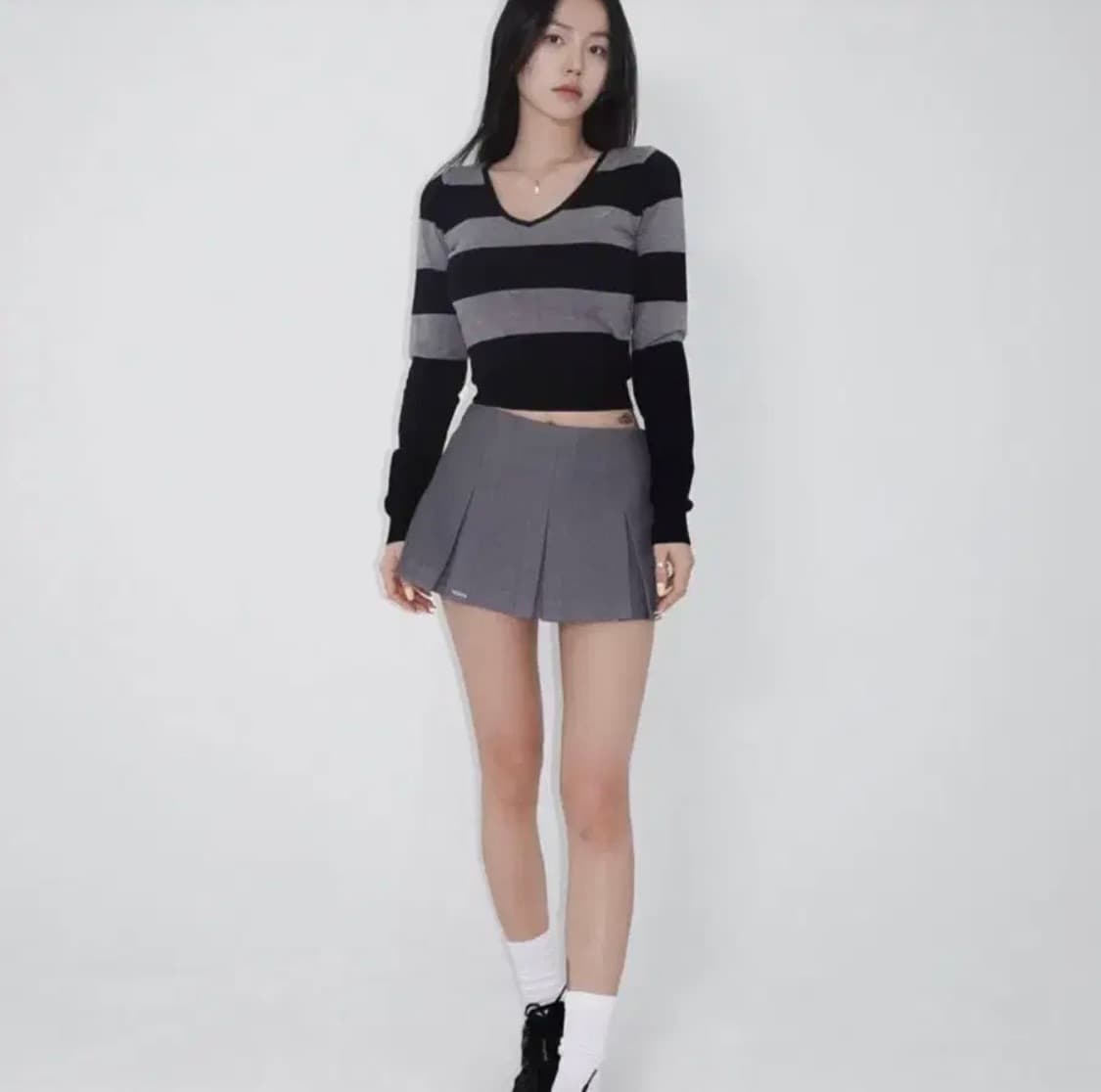 페일제이드 플리츠 스커트 그레이 S 상품이미지6
