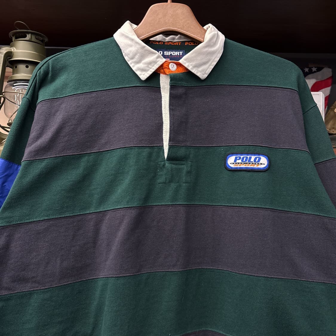 90s 폴로 스포츠 스트라이프 나일론 라이닝 럭비셔츠  N930 상품이미지3
