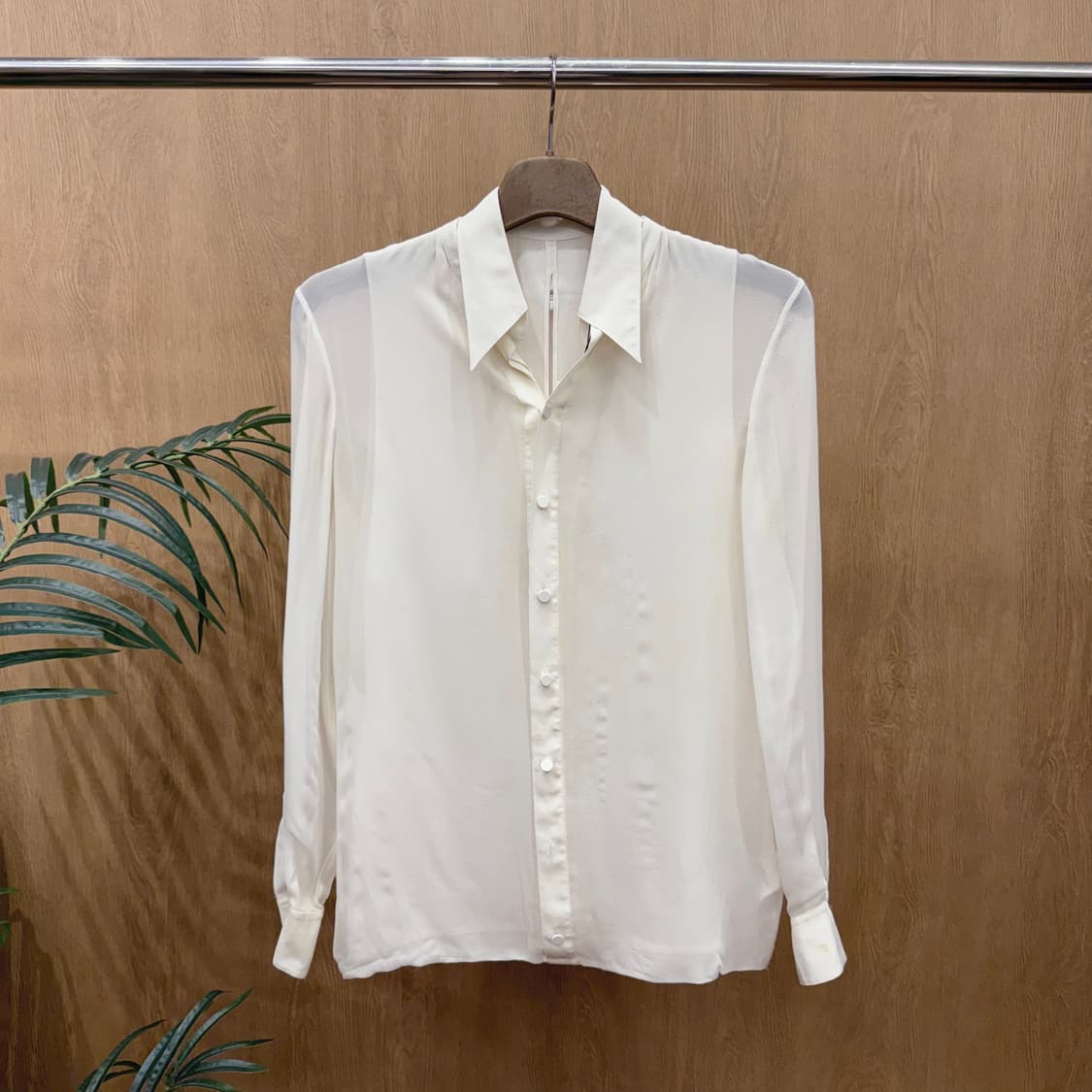 3.1 필립림 실크 카라 셔츠 블라우스 히든 버튼 디테일 아이보리 상품이미지1