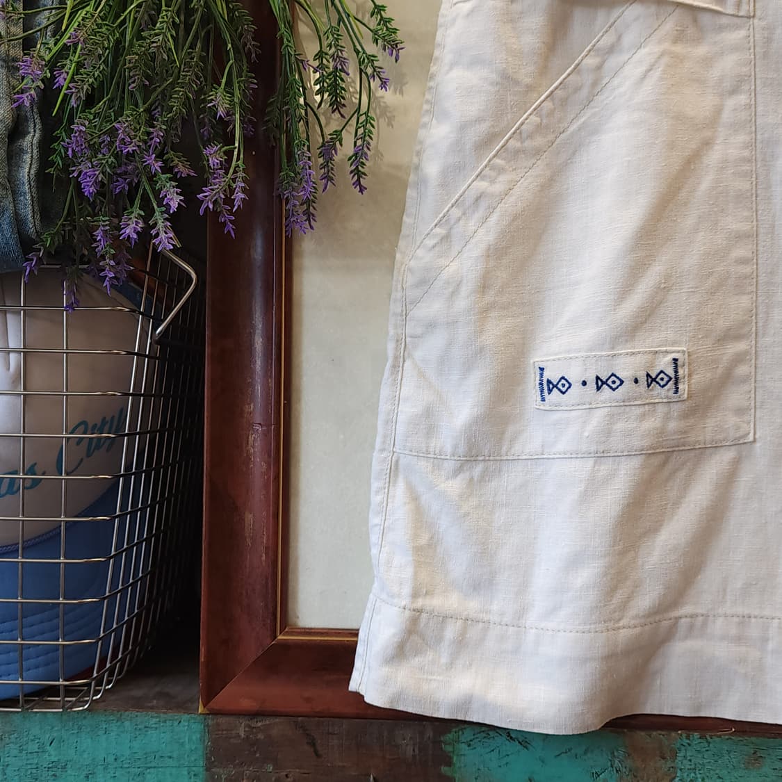 90s 빈티지 스커트 유럽  화이트 스커트 미니스커트 물고기자수 3 상품이미지3