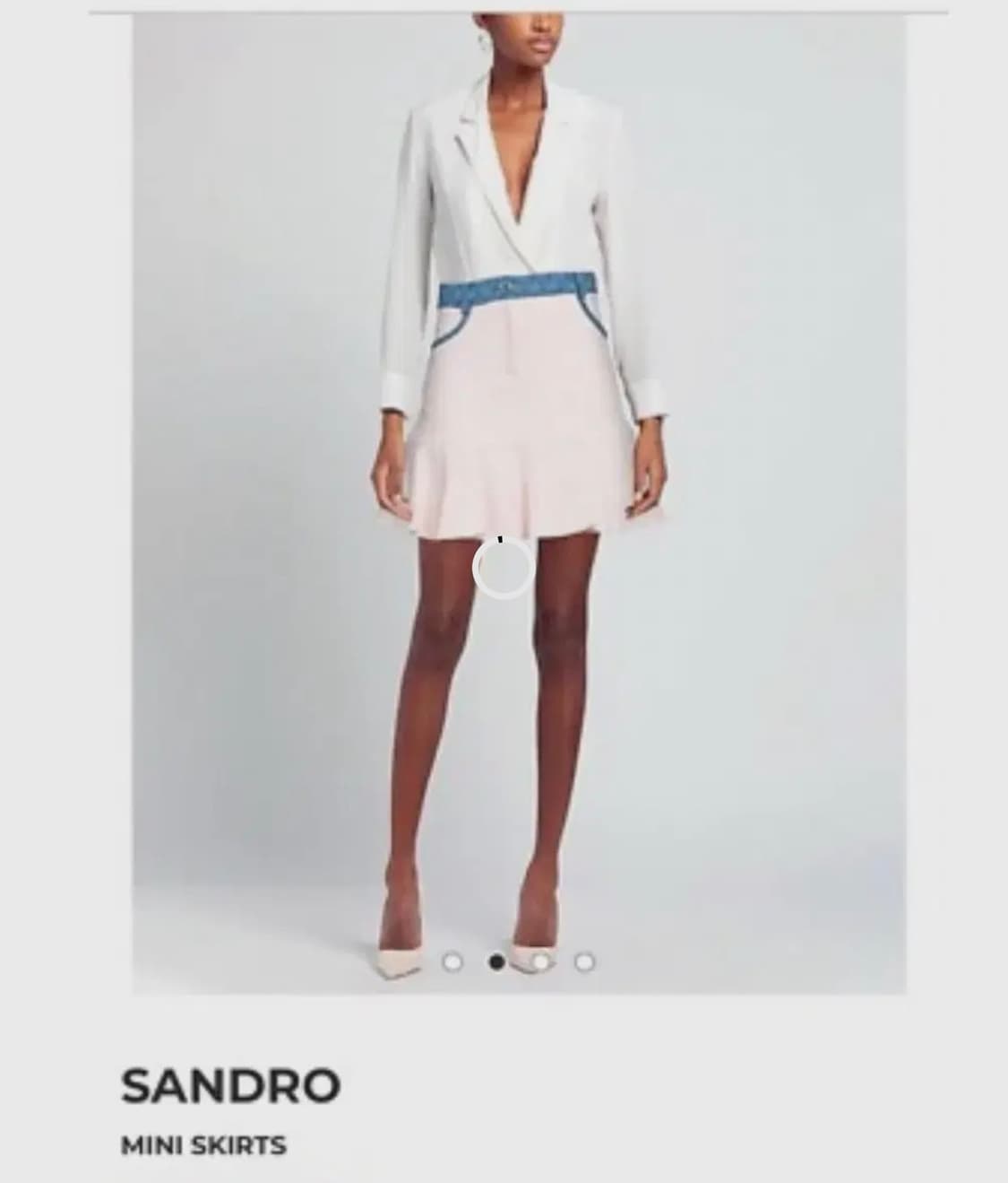 정품)산드로 트위드 데님 스커트36 상품이미지4