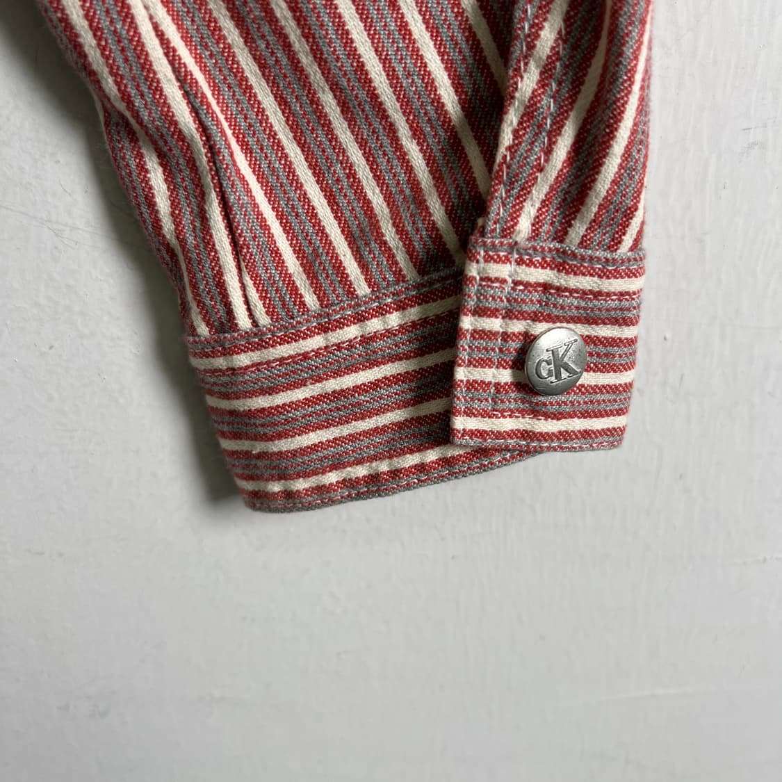 CK 캘빈클라인 스트라이프 크롭 데님 자켓 S 상품이미지6