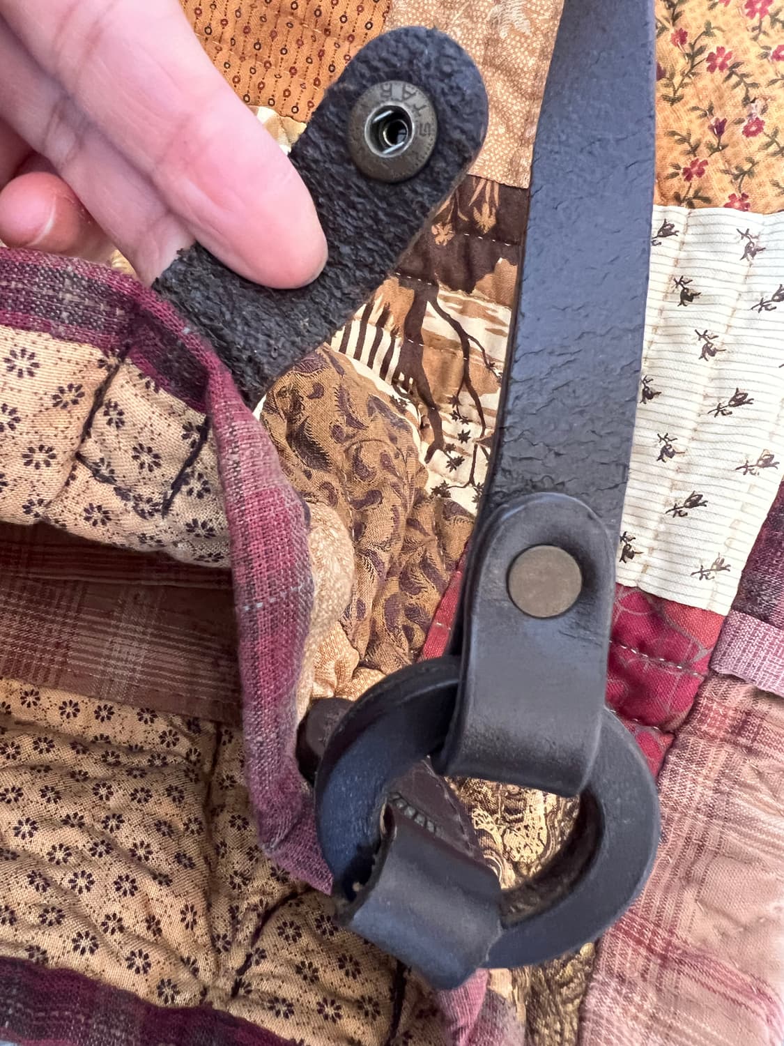 일본수입 핸드메이드 여성 퀼팅뫁브 숄더백 토트백 상품이미지5