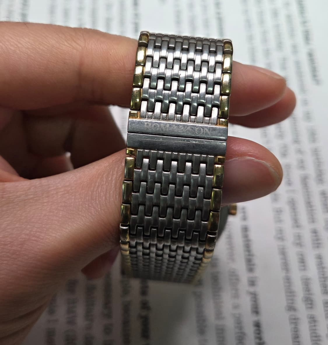 빈티지 로만손 기요쉐다이얼 콤비 쿼츠 드레스워치 남성용 브레이슬릿 ver 상품이미지7