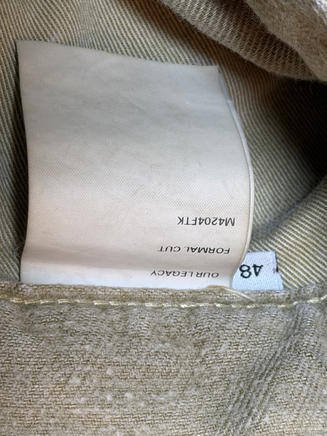 [정품]아워레가시 포멀 컷 카키 바지 48 사이즈 상품이미지5