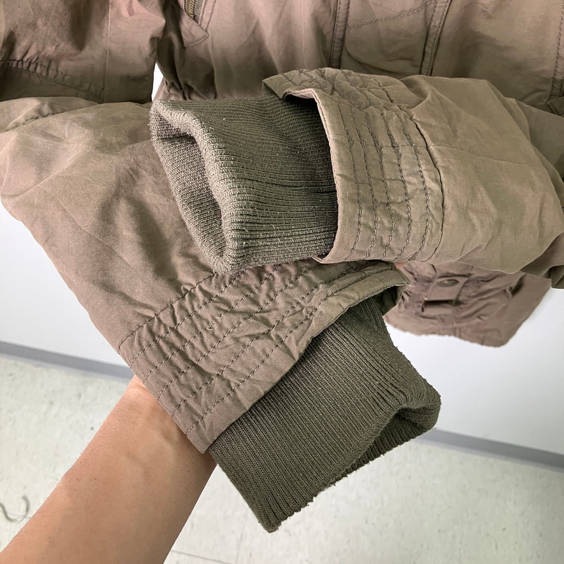 VTG 빈티지 카키 후드 퍼 롱야상 점퍼 M 상품이미지8