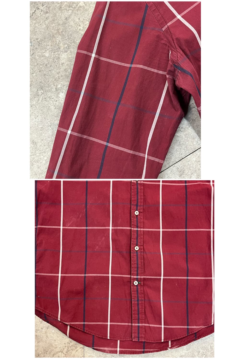 타미힐피거 체크 셔츠 버건디 L #csz2945 상품이미지6