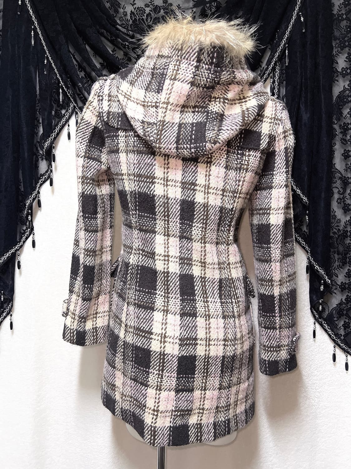 세실맥비 딸초 라떼갸루 로맨틱 로걀 하치 핀터깔 후드퍼 체크 떡볶이코트 상품이미지7