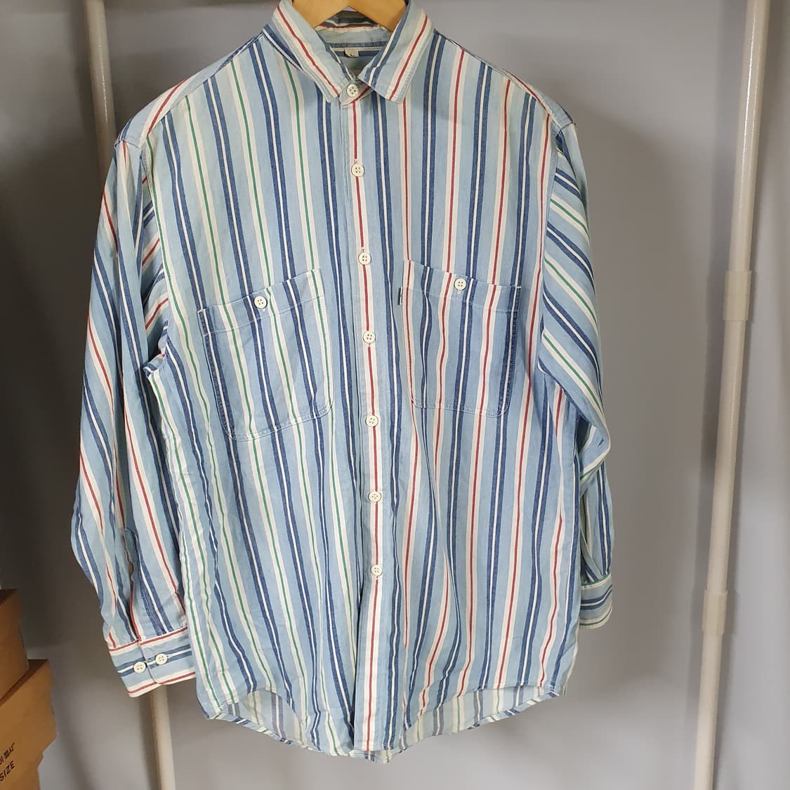 빈티지 한주 리바이스 스트라이프 셔츠 상품이미지1