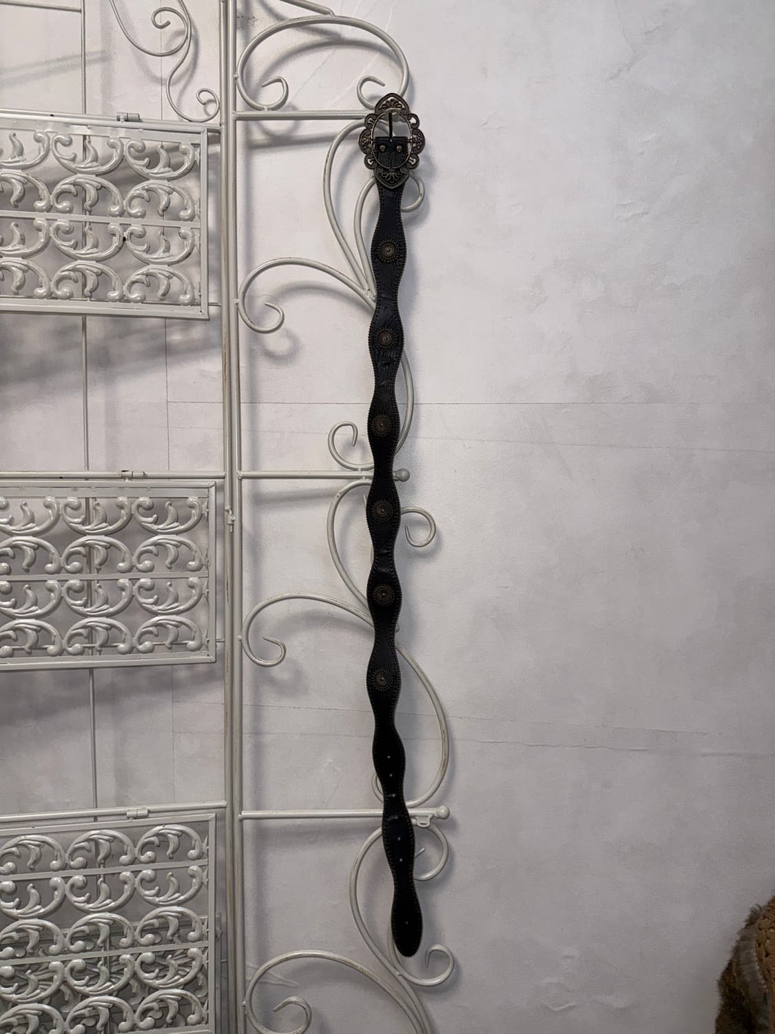 Black oriental charm wave buckle belt 상품이미지3